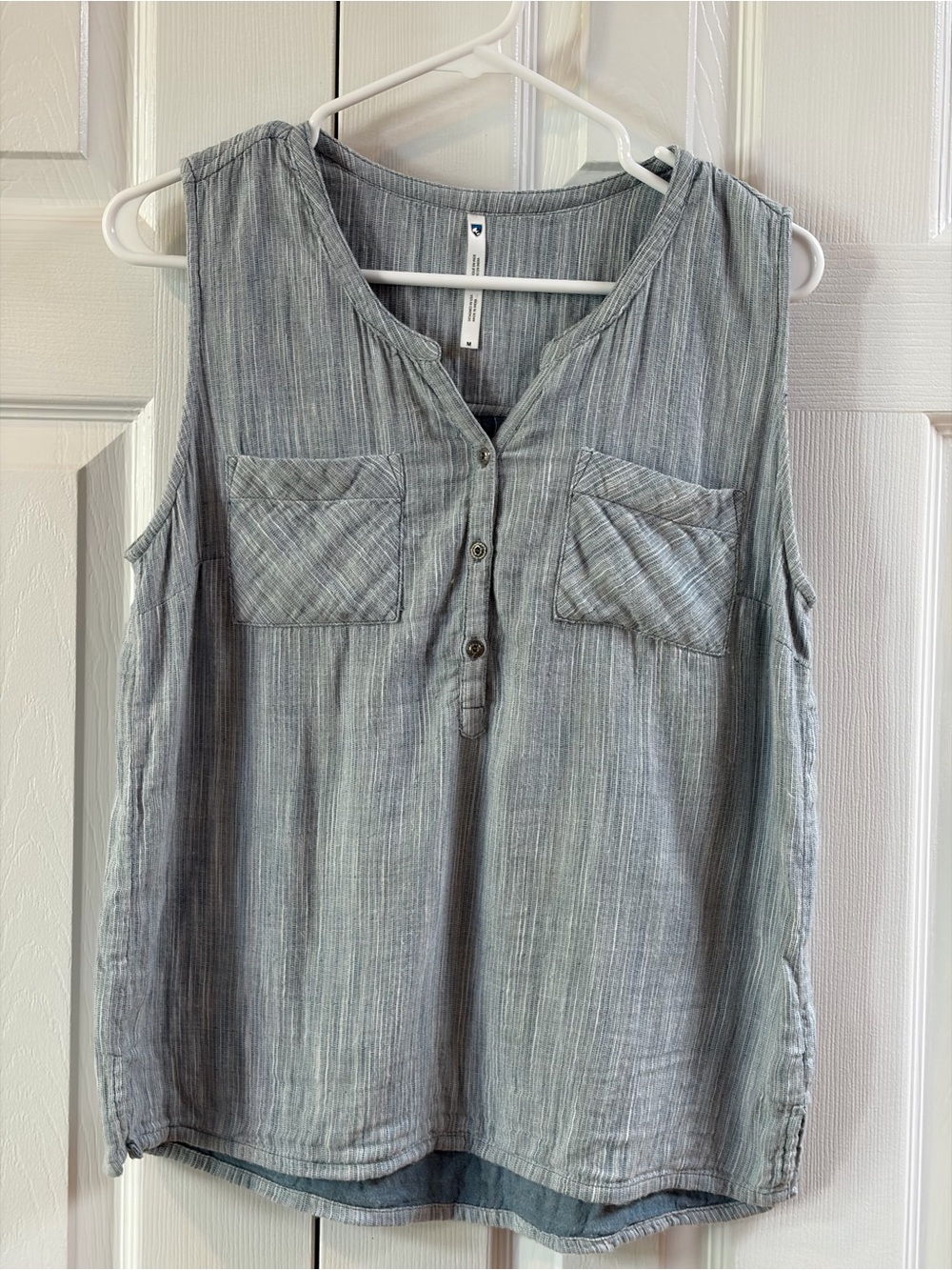 Kuhl Light Blue Sleeveless Cotton Top Size M